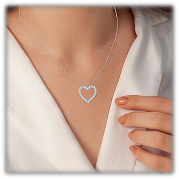 Diamond Heart Pendant With Chain 925 silver lab grown diamond pendant authentic supplier lifestyle photograph