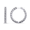 Lab-grown diamond hoop earrings in sterling silver, studio hero photo