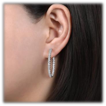 Diamond Hoop Earrings 925 silver lab grown diamond earrings authentic supplier lifestyle photograph