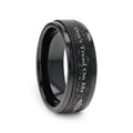 DON'T TREAD ON ME black tungsten carbide ring, side view