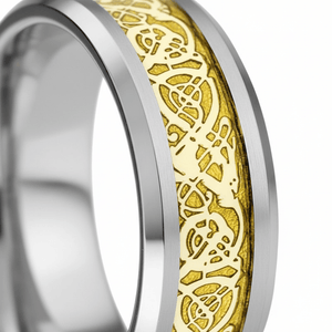DRAKEN — close-up detail — men's tungsten carbide wedding ring | Aydins Jewelry