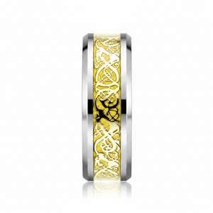 DRAKEN — angled view — men's tungsten carbide wedding ring | Aydins Jewelry