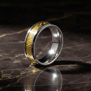 DRAKEN — detail view — men's tungsten carbide wedding ring | Aydins Jewelry