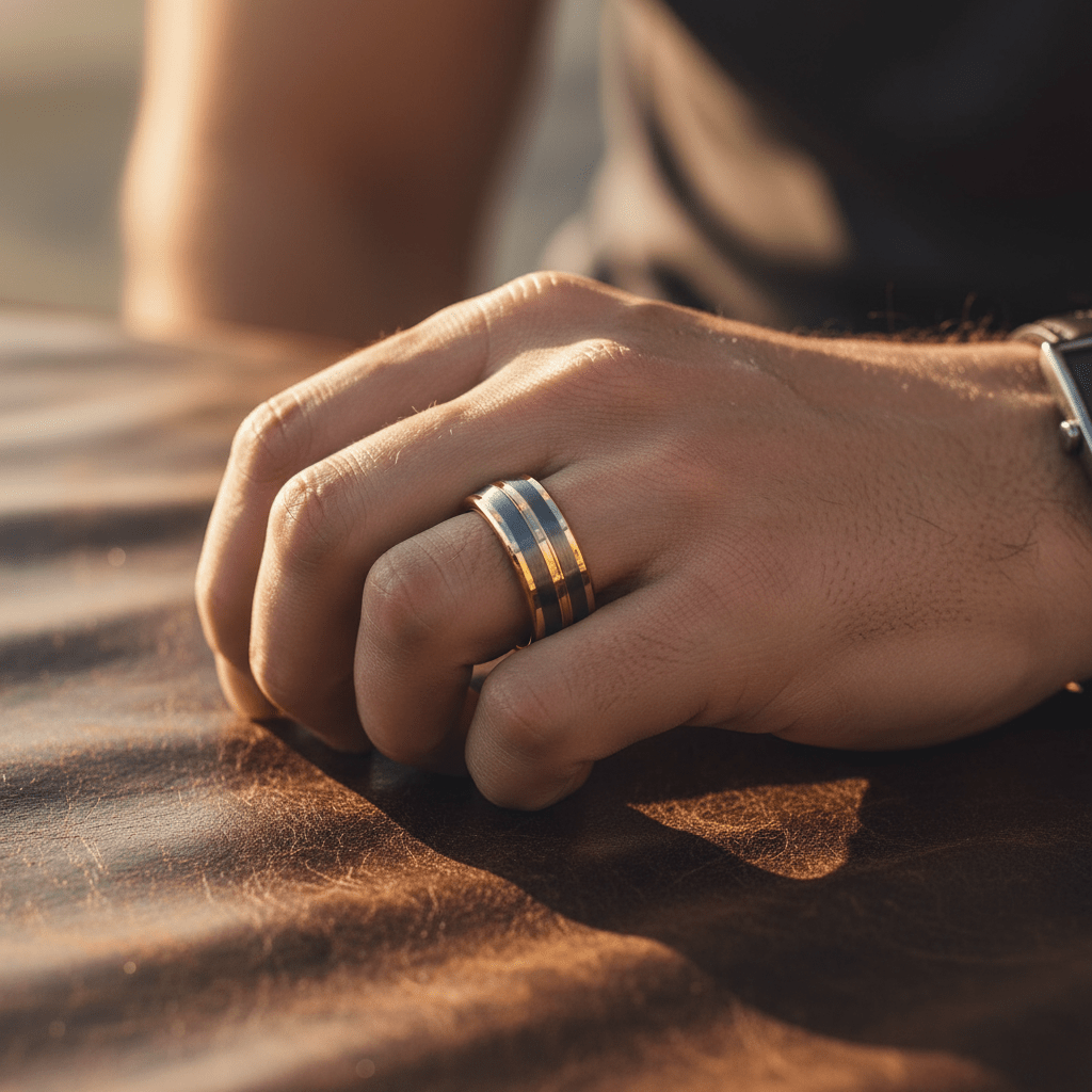 DUNCE — lifestyle on hand — men's tungsten carbide wedding ring | Aydins Jewelry