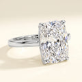 Elongated Cushion lab-grown diamond solitaire engagement ring, 925 Sterling Silver, studio hero