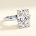 Elongated Cushion lab-grown diamond solitaire engagement ring, 925 Sterling Silver, studio hero