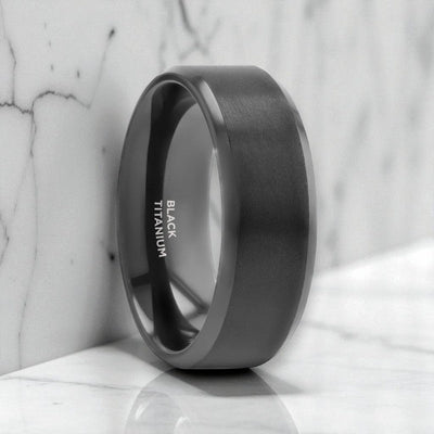 ELYSIAN — hero shot — men's titanium wedding ring | Aydins Jewelry