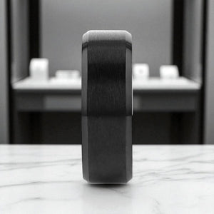 ELYSIAN — angled view — men's titanium wedding ring | Aydins Jewelry