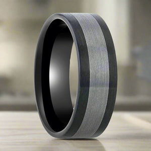 ENDAST Black Ceramic men's wedding band, image 5