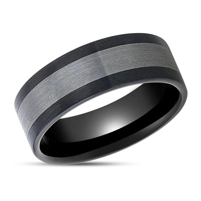 ENDAST Black Ceramic men's wedding band, image 2