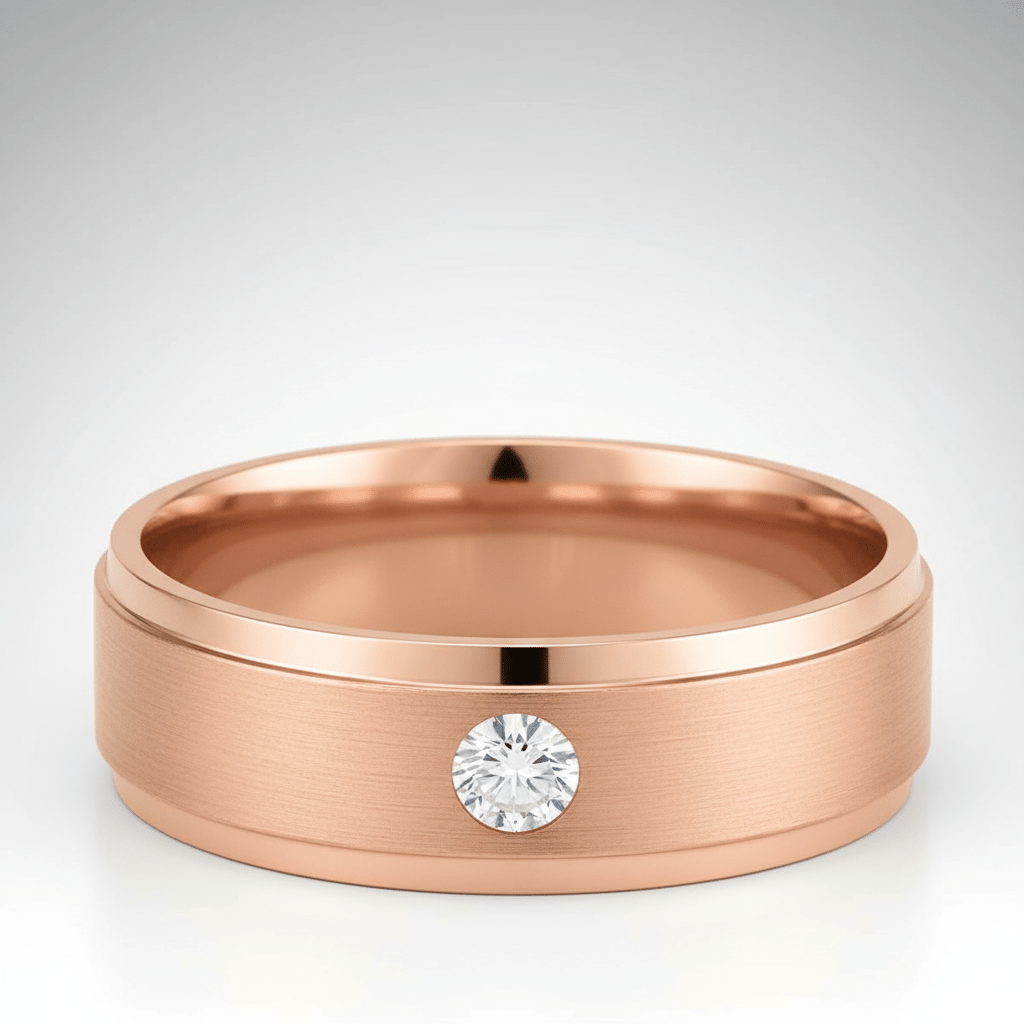 ENER — Center-through axial view — men's tungsten wedding ring.