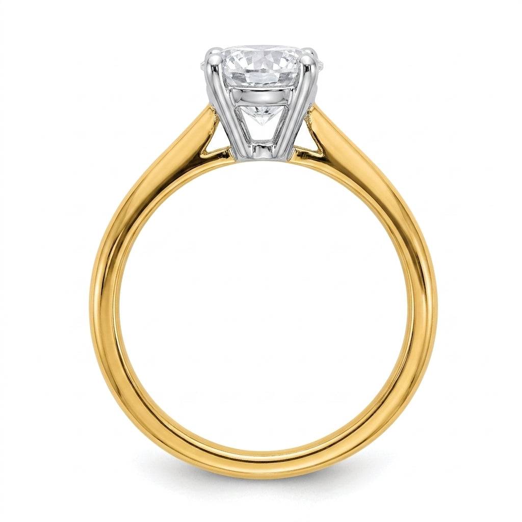 2 carat round lab grown diamond engagement ring - side profile