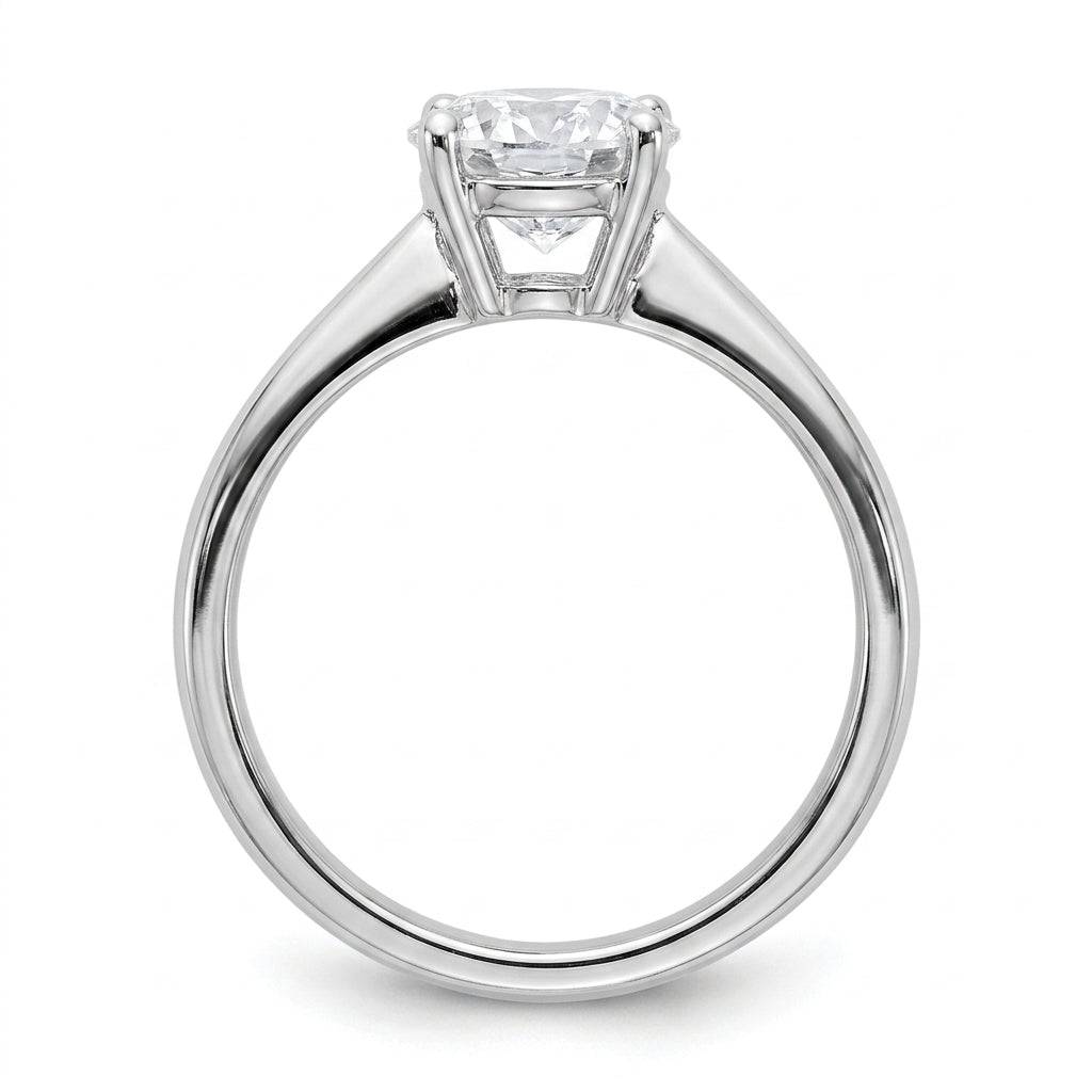 2 carat round lab grown diamond engagement ring - side profile