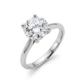 3 carat round lab grown diamond engagement ring - hero beauty
