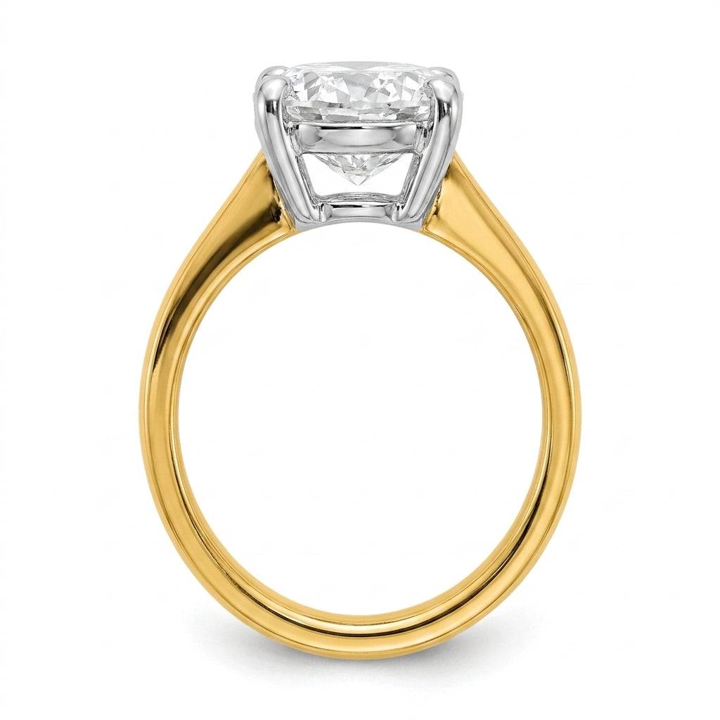 3 carat oval lab grown diamond engagement ring - side profile