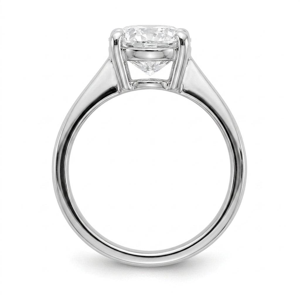 3 carat oval lab grown diamond engagement ring - side profile