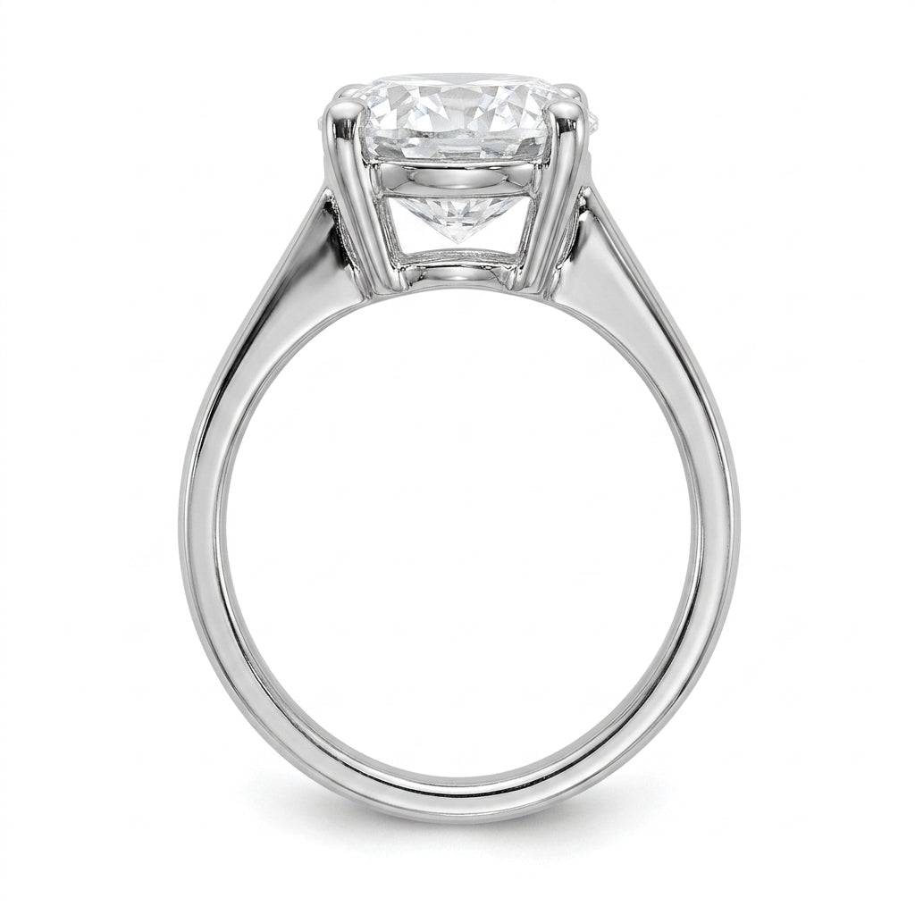 4 carat oval lab grown diamond engagement ring - side profile