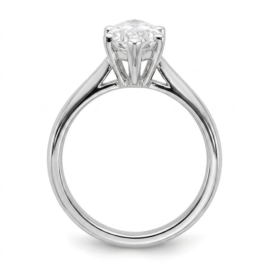 2 carat marquise lab grown diamond engagement ring - side profile