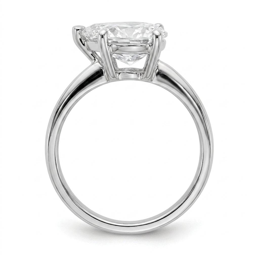 2 carat pear lab grown diamond engagement ring - side profile