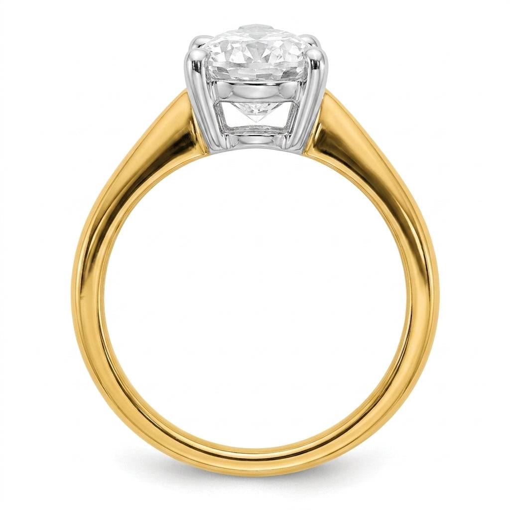 3 carat pear lab grown diamond engagement ring - side profile