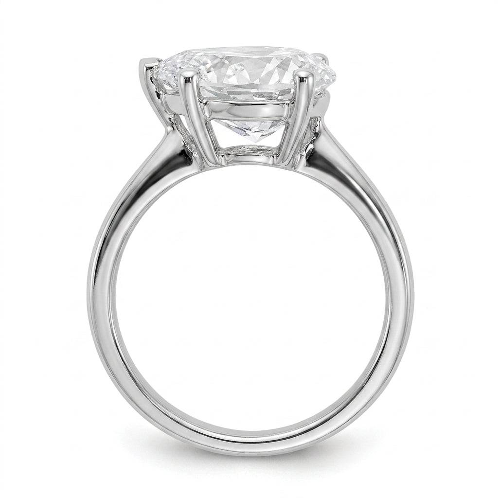4 carat pear lab grown diamond engagement ring - side profile
