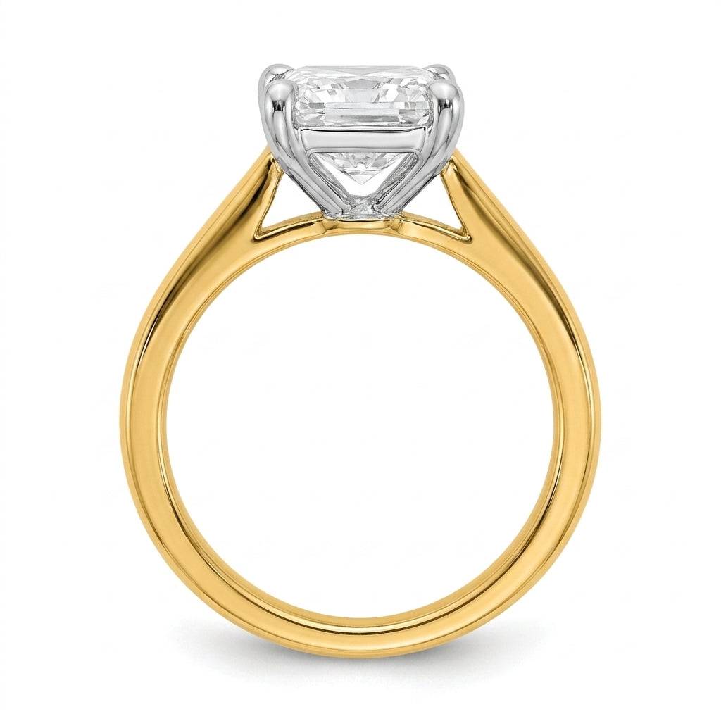 2 carat radiant lab grown diamond engagement ring - side profile