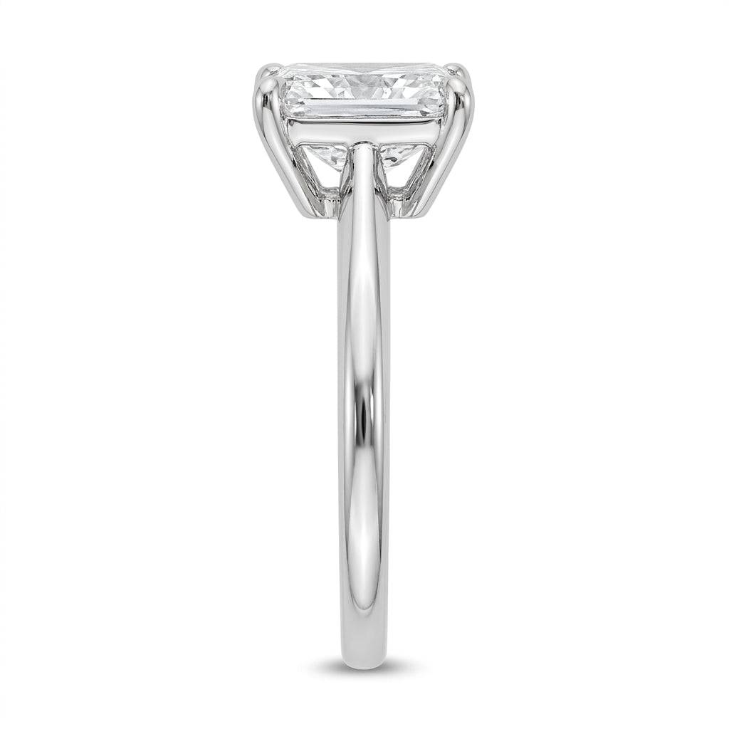 2 carat radiant lab grown diamond engagement ring - side profile