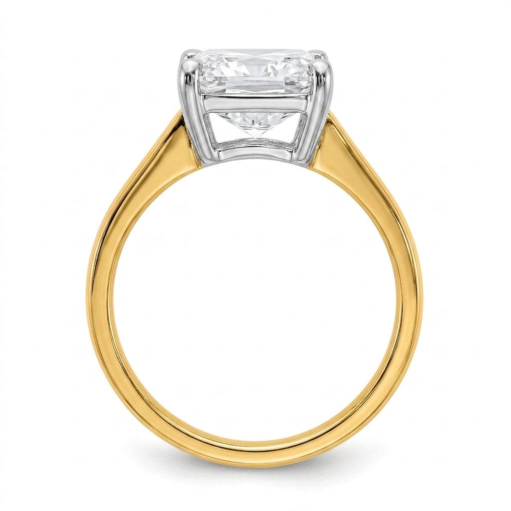 4 carat radiant lab grown diamond engagement ring - side profile