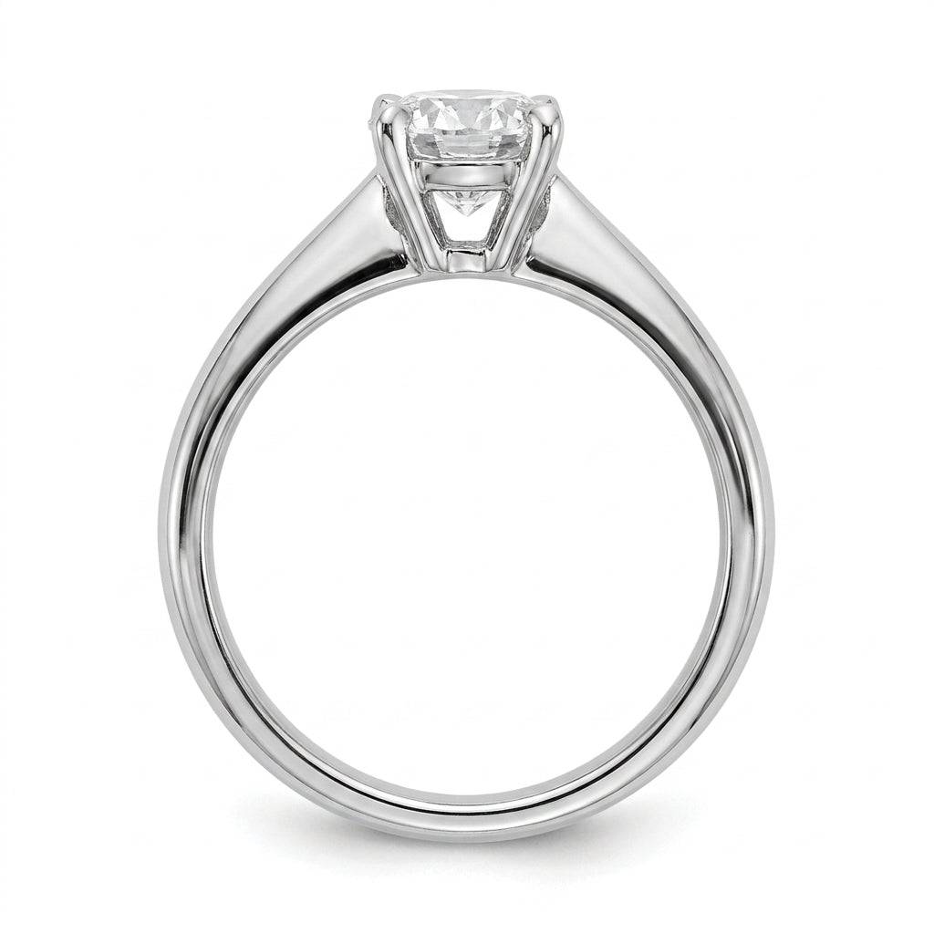 1 carat round lab grown diamond engagement ring - side profile