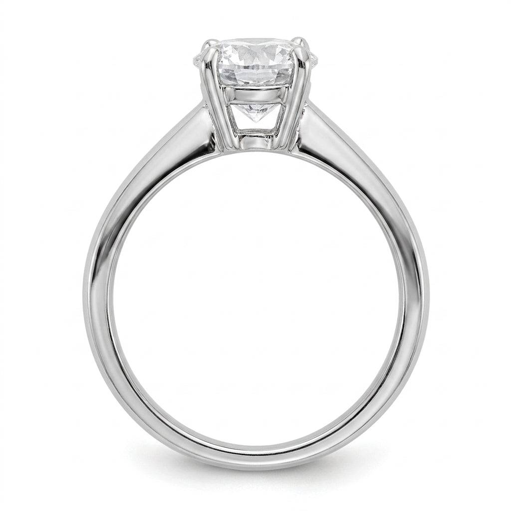 1.5 carat round lab grown diamond engagement ring - side profile
