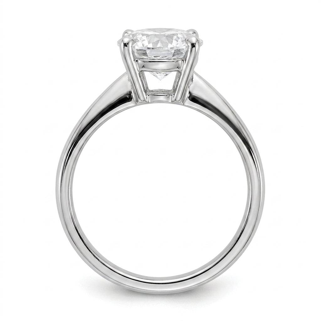 5 carat round lab grown diamond engagement ring - side profile