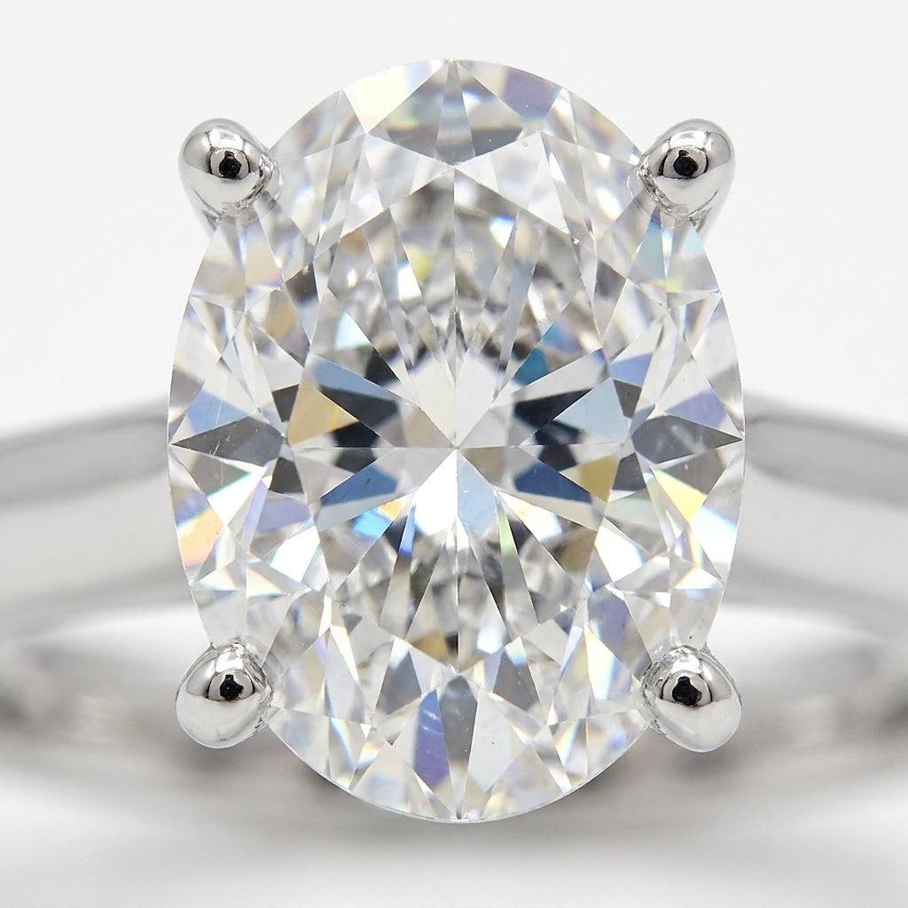 1.5 carat oval lab grown diamond engagement ring - macro sparkle