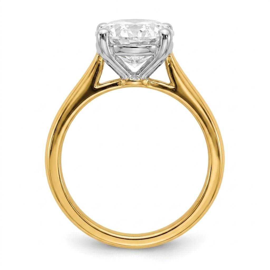 5 carat oval lab grown diamond engagement ring - side profile