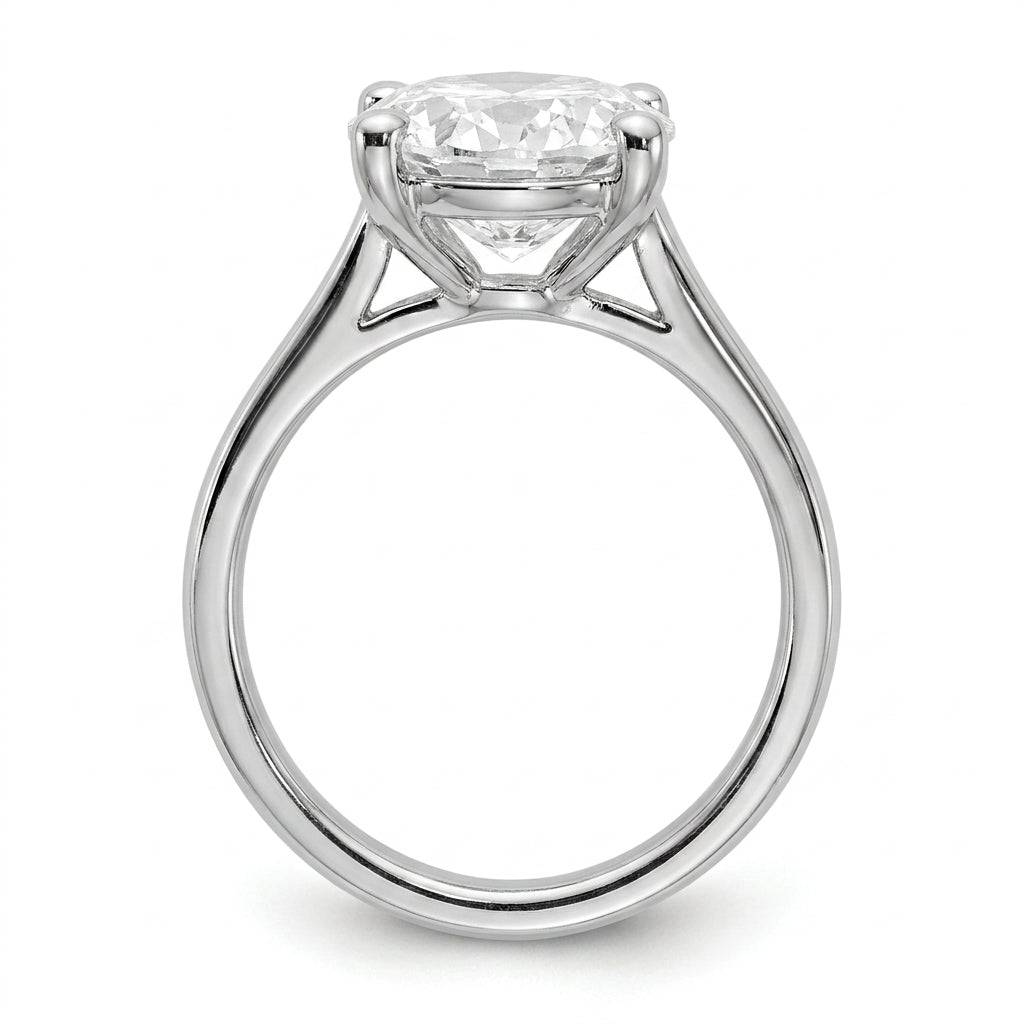 5 carat oval lab grown diamond engagement ring - side profile