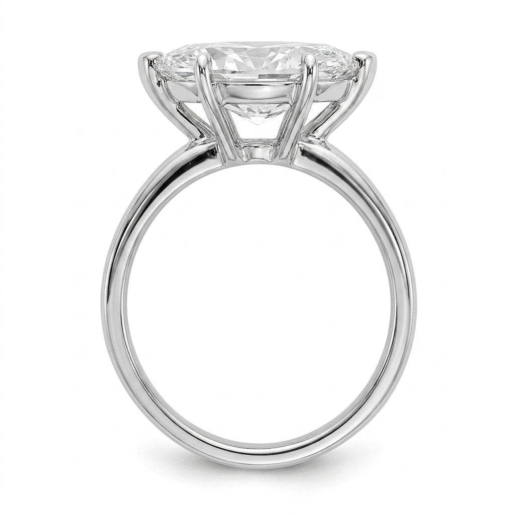 5 carat marquise lab grown diamond engagement ring - side profile