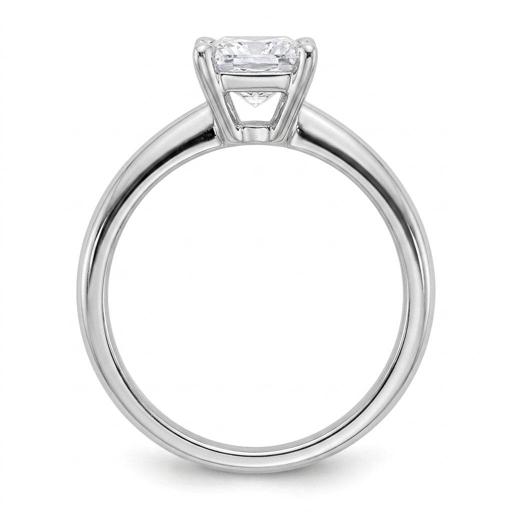 1 carat princess lab grown diamond engagement ring - side profile