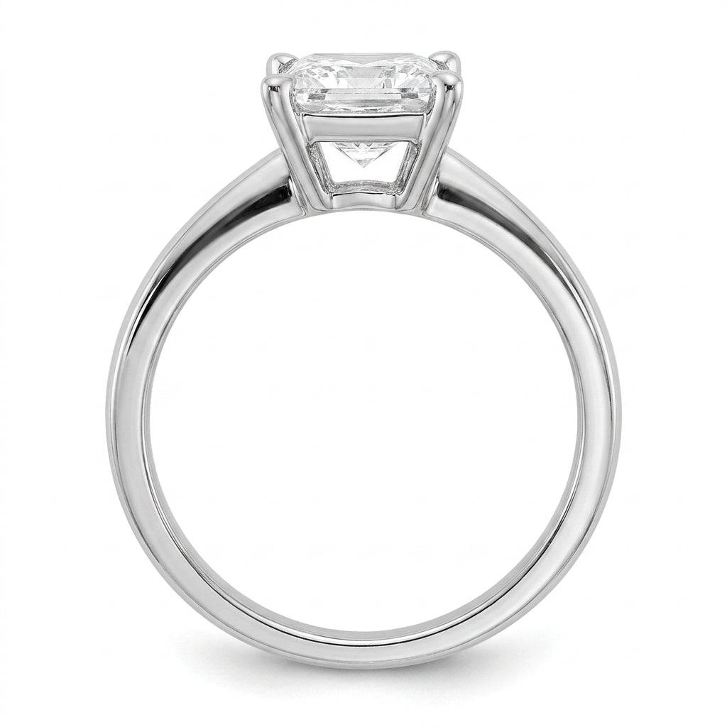 1.5 carat princess lab grown diamond engagement ring - side profile