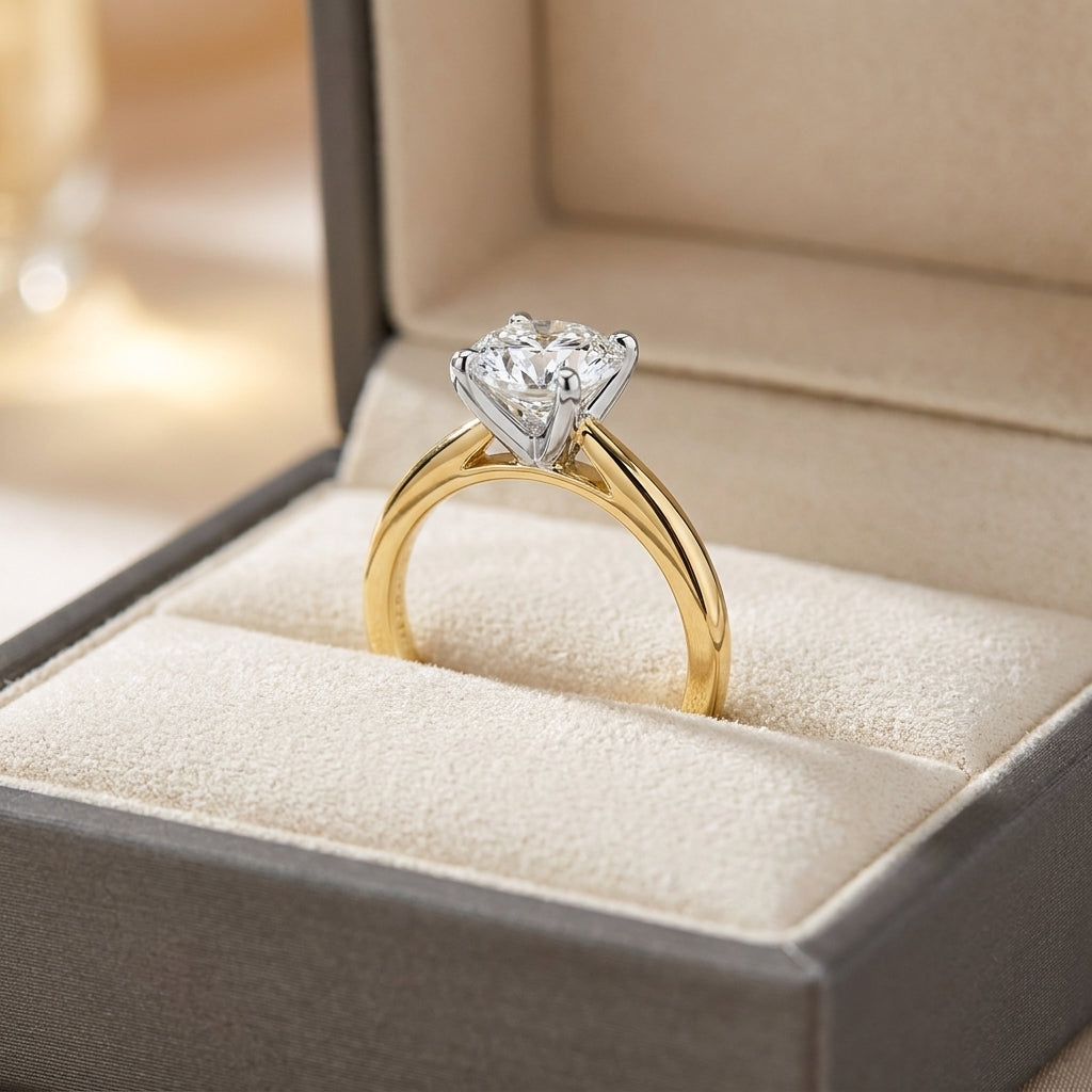 RM12610C-LD Round solitaire engagement ring ring-in-box