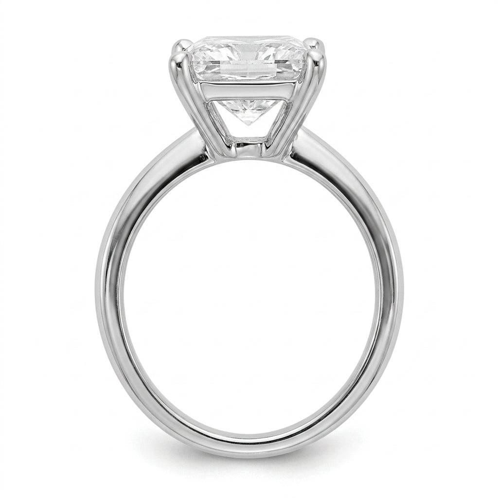 5 carat princess lab grown diamond engagement ring - side profile