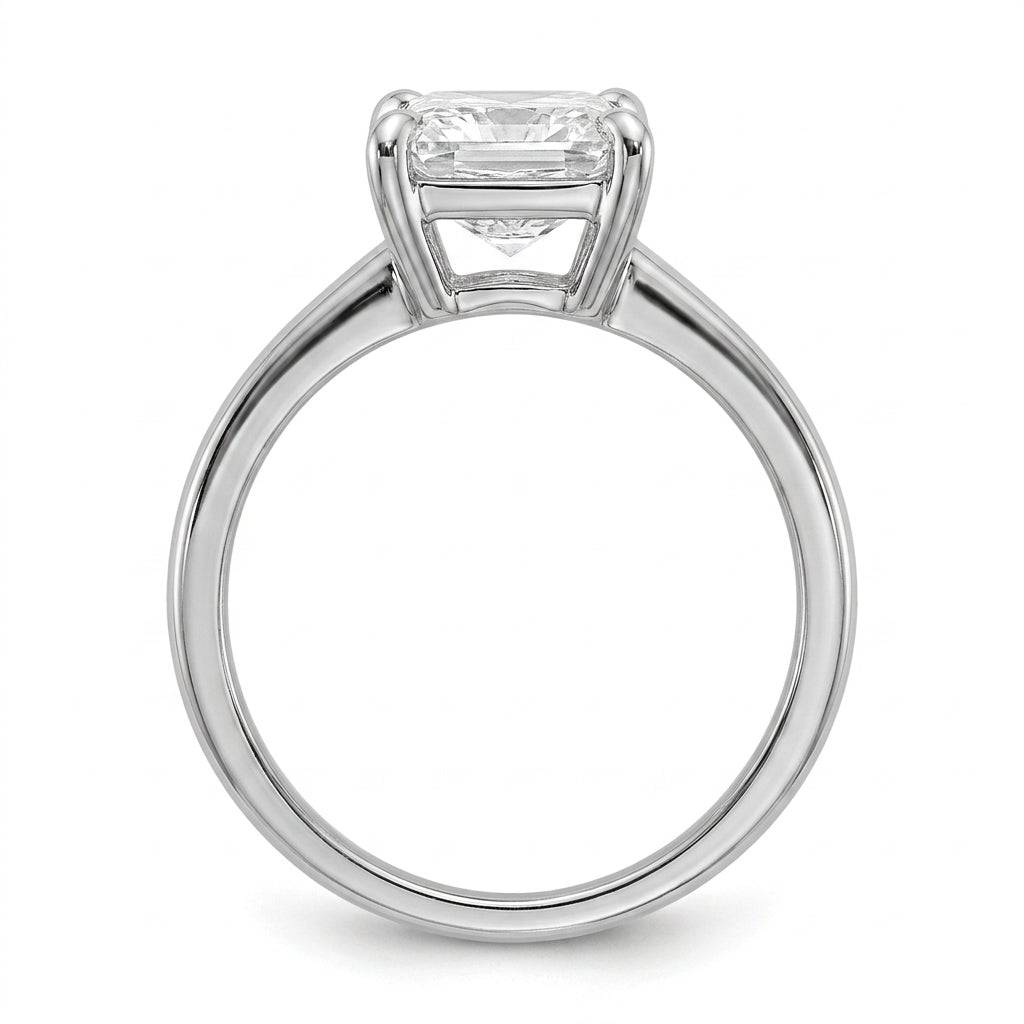 1.5 carat radiant lab grown diamond engagement ring - side profile