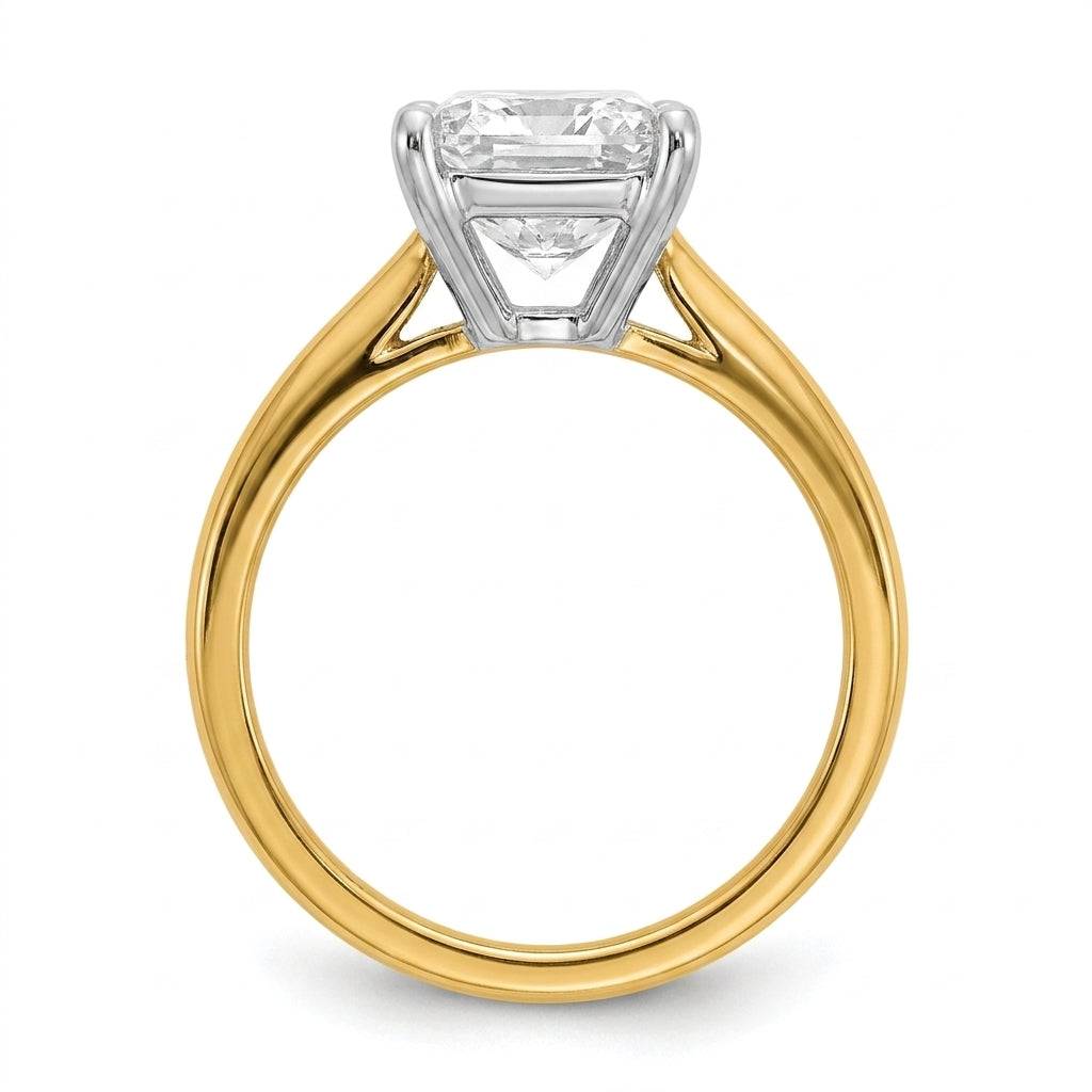 5 carat radiant lab grown diamond engagement ring - side profile