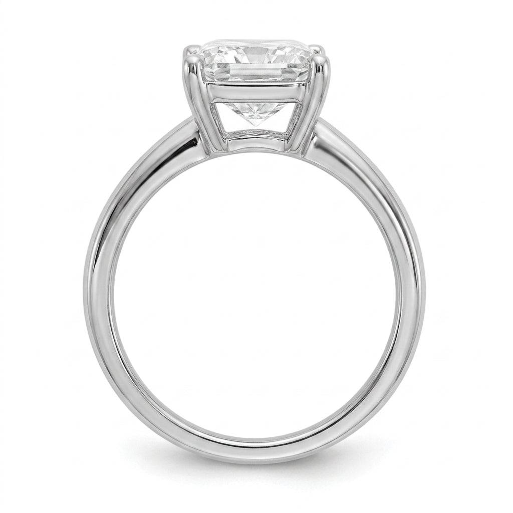 5 carat radiant lab grown diamond engagement ring - side profile
