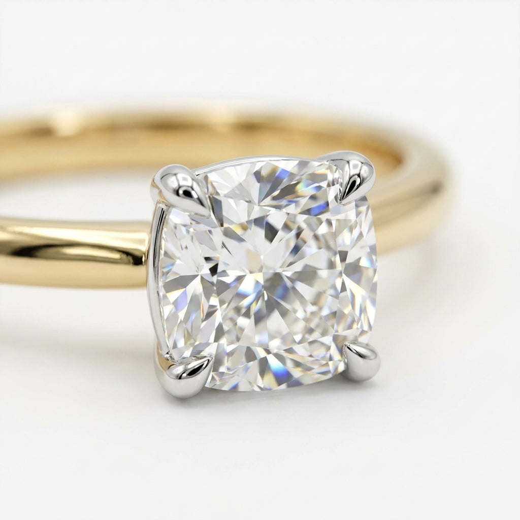 RM12841-350C Cushion solitaire engagement ring macro-sparkle