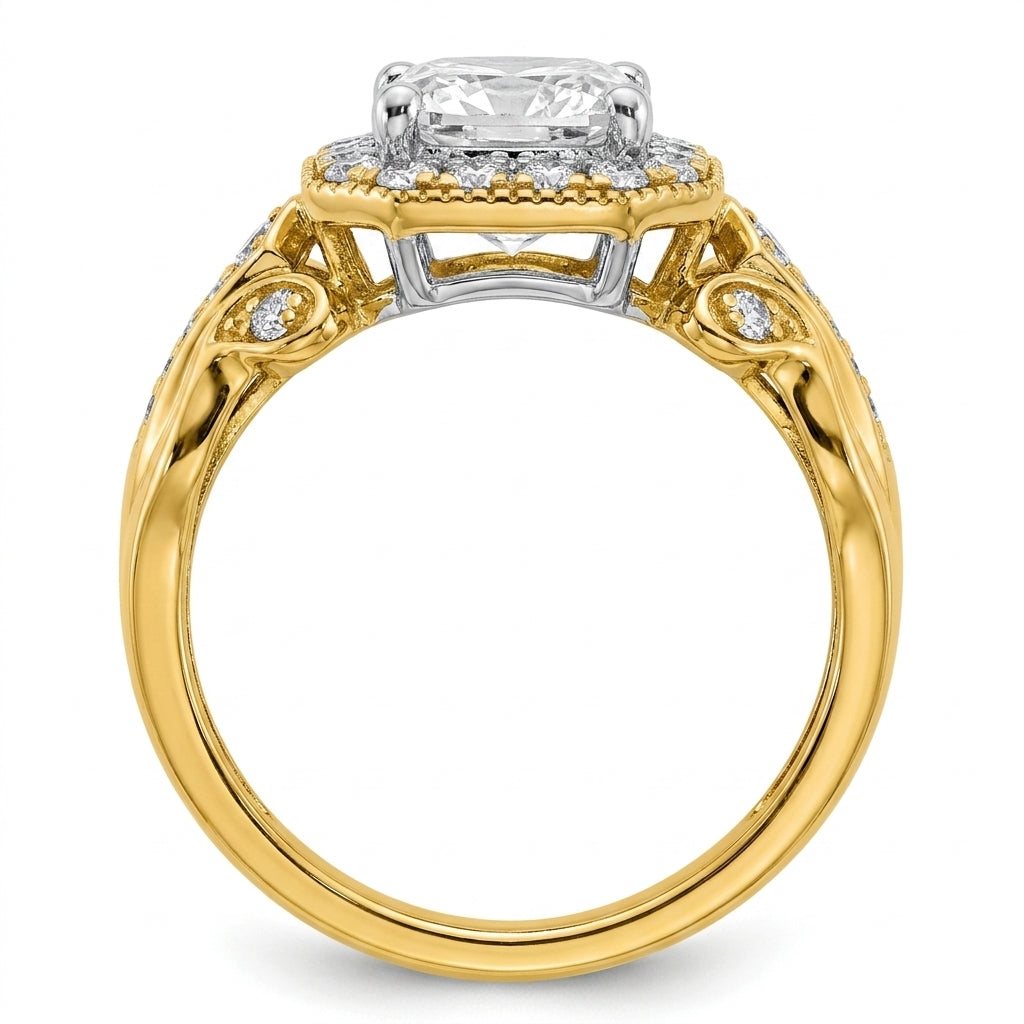 RM12980-250-LD Cushion halo engagement ring side-profile