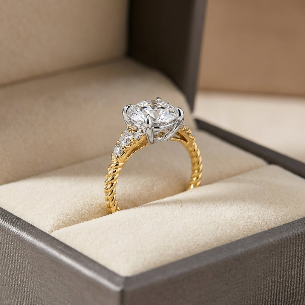 RM12985-300-LD Round solitaire engagement ring ring-in-box