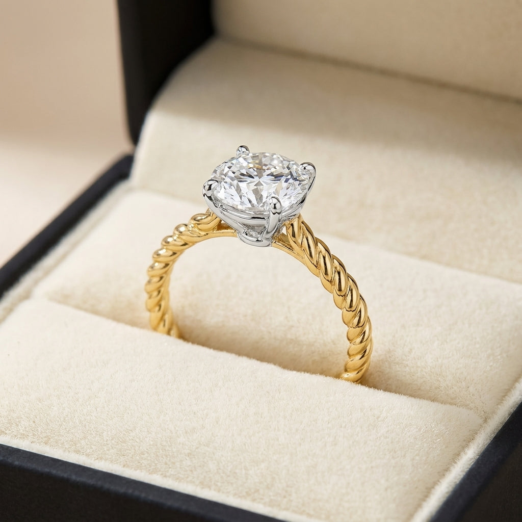 RM12986-150-LD Round solitaire engagement ring ring-in-box