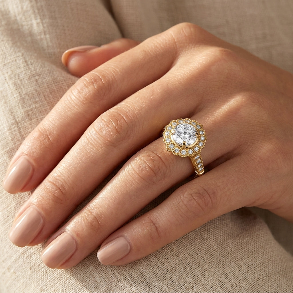 RM12989-150-LD Round halo engagement ring hand-model