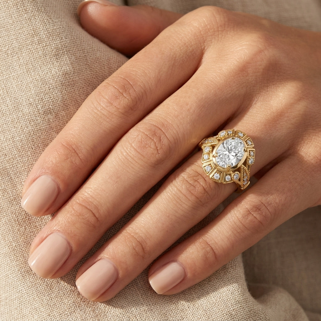 RM12990-300-LD Round solitaire engagement ring hand-model