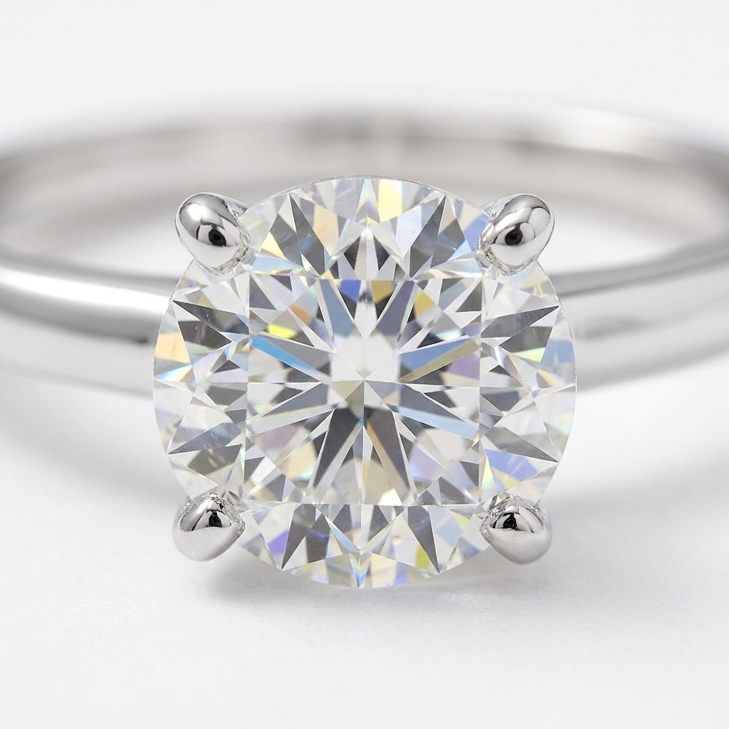 SOL-200R-0WLD Round solitaire engagement ring macro-sparkle