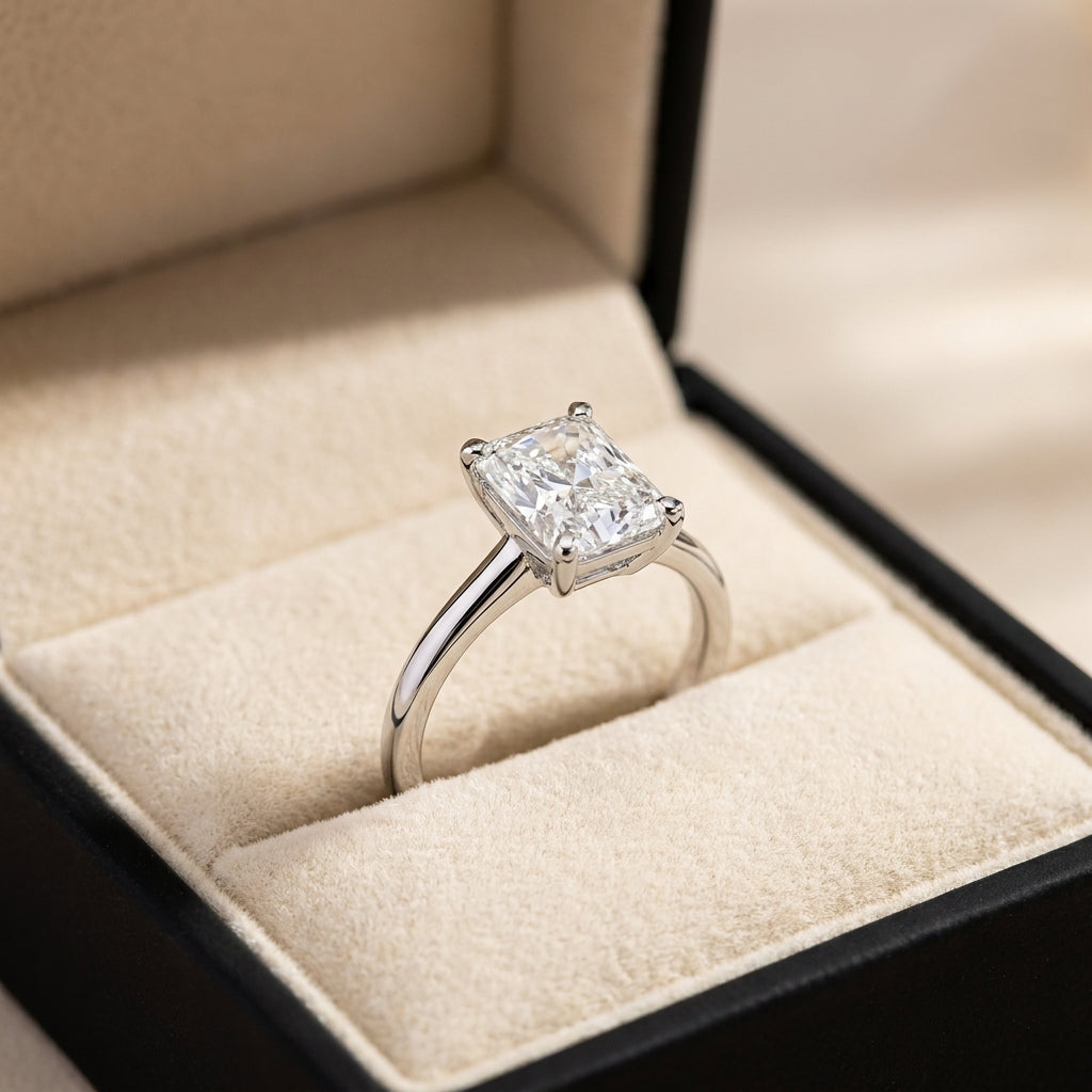 SOL-250RA-0WLD Radiant solitaire engagement ring ring-in-box